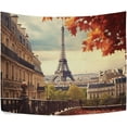 thumbnail image 2 of FREEAMG Autumn Photo Paris Tapestry Hippie Wall Hanging Tapestries Aesthetic Decorative for Living Room Bedroom Ceiling 60x51In, 2 of 7