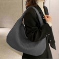 thumbnail image 2 of Woven Leather Hobo Bag for Women, Top-handle Shoulder Tote Bag Large Capacity Woven Handbag Underarm Bag Shopper Travel Bags, 2 of 5