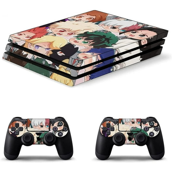 My Hero Academia Mha PS4 Controller and Console Skin Sticker Protective Cover Wireless/Wired Gamepad Controller Full Body Skin Body Vinyl Sticker Decal Cover Skin