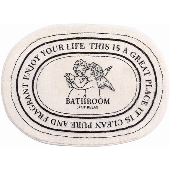Angel Bathroom Rug 20x32inch, Cute Angel Bath Mat Super Soft and Plush, Non-Slip and Absorbent Cherub Bath Mat, Aesthetic Decor Rugs for Bathroom Shower Toilet Tub Bathmat Carpets Machine Washable
