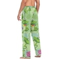 thumbnail image 5 of Men's Pajama Pants with Pockets Sleepwear Lounge Pants Stretch Casual Cute Cartoon Lotus Pond Frog, 5 of 6