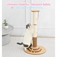 thumbnail image 5 of Cat Scratching Post Premium Sisal Cat Scratcher Kitten Toys for Indoor Kittens 33.6" Tall Cat Tower Scratch Post Cat Tree Wooden Interactive Ball Track Cat Toy with Hanging Ball, Beige, 5 of 18