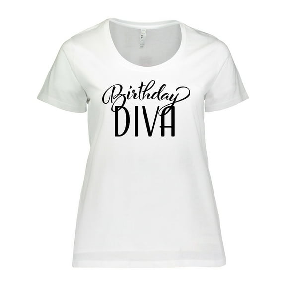 Inktastic Birthday Diva in Black Women's Plus Size T-Shirt
