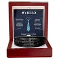thumbnail image 5 of Dad My Hero Men's Cross Bracelet - Vegan Leather with Stainless Steel, 5 of 14