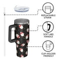 thumbnail image 4 of Black Christmas Santa Pattern Tumbler with Handle and Lid,40oz Double Wall Vacuum Insulated Tumbler,Cups Gift for Women and Men, 4 of 7