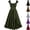Green, variant on Womens Renaissance Dress Lace Up Ruffled High Low Hem Smocked Puff Sleeve Costume Cottagecore Medieval Gothic Gown for Halloween Party, Black, L