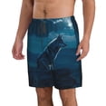 thumbnail image 2 of Cauagu Lonely Night Wolf Print Men's Swim Trunks,Hawaiian Bathing Suit Swimsuits Beach Shorts with Pockets for Men Quick Dry Swimming Board Shorts-3X-Large, 2 of 6