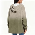 thumbnail image 2 of Zedker Soft Double-Sided Fleece Fall Winter Thermal Jackets for Women Casual Hooded Long Sleeve Loose Button Outerwear with Pockets,Khaki,XL, 2 of 7