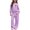 Purple, variant on QTBIUQ Girls Two-Piece Fall Fashion Set Leopard-Print Bow Hooded Sweatshirt and Elastic Waist Wide‑Leg Pants Outfit Set