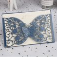 thumbnail image 4 of Tarjeta de invitación de boda cortada con láser de mariposa, recuerdo de fiesta personalizado, aniversario de compromiso, decoración de boda, 1 pieza, 4 of 4