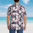 thumbnail image 4 of Pofeuu Lilies Flowers Print Hawaiian Shirt for Men Sleeves Casual Button Down Summer Beach Dress Shirts T-Shirts,Small, 4 of 7
