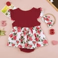 thumbnail image 4 of MANHUJI Infant Girl Clothes 0-3 Months Baby Bodysuit Floral Romper Dress Infant Girls Summer Cotton Bow Girls Romper&Jumpsuit Newborn Clothes for Boys Pijamas Para Bebes (Red,90), 4 of 6
