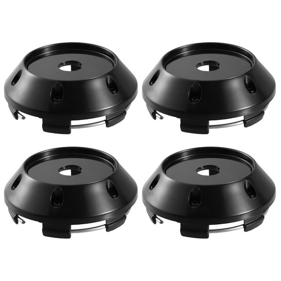Unique Bargains 4 Pcs 68mm 6 Clips Wheel Rim Hub Center Caps Black