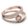 thumbnail image 2 of Solitaire 2 Carat Round Cut Morganite Unique Engagement Ring, Two Matching Band Wedding Ring in 925 Sterling Silver With 18k Rose Gold Plating Band, Gift For Her, Promise, Anniversary Ring, 2 of 4