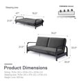 thumbnail image 4 of DHP Black Metal Arm Futon Frame with 6-Inch Pocket Coil Futon Mattress, 4 of 8