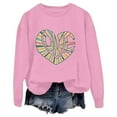 thumbnail image 2 of TrendVibe365 Valentines Day Clothes Sweatshirts for Women Graphic Long Sleeve Crew Neck Polyester No Hood Casual Love Heart Printed Lover Gift Blouse Tops for Valentines Gifts Pink M, 2 of 3