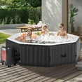 thumbnail image 4 of Slsy Hot Tub - 75"L X 75"W X 25"H Inflatable Hot Tub, 4-6 Person Portable Blow Up Hot Tub Square Portable Outdoor Spa with 130 Bubble Jets, Built in Heater Pump, 2 Filter, 4 of 9