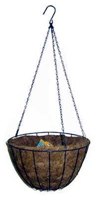 High Quality 30cm Traditional Wire Round Hanging Basket Planter with Coco Liner 