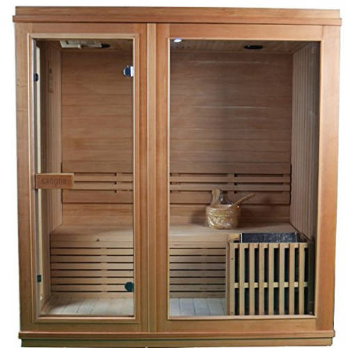 ALEKO STI6LAHTI 6 Person Canadian Hemlock Wood Indoor Wet Dry Sauna with 9.0 KW ETL... by ALEKO