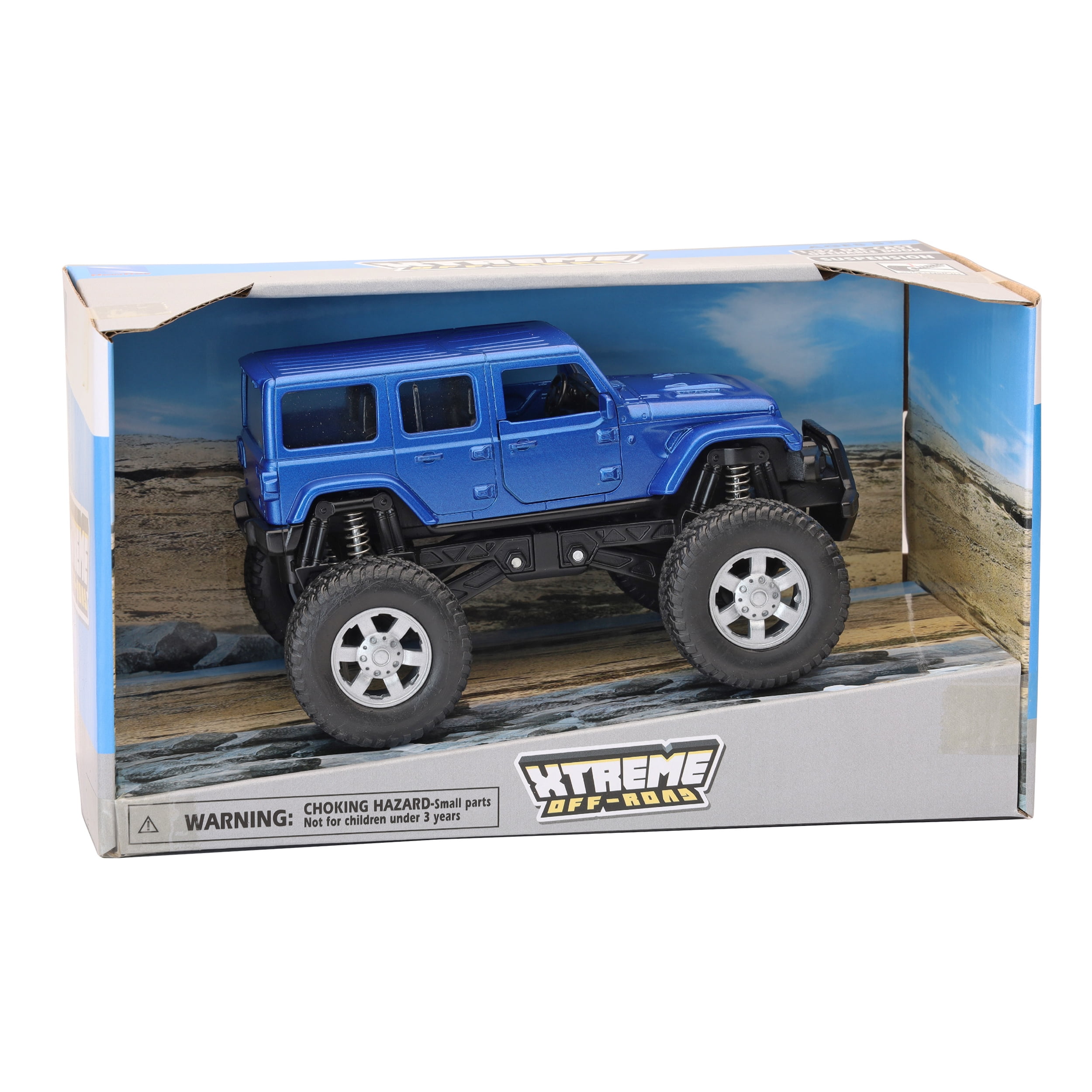 New Ray 1:32 Scale Die Cast Blue Jeep Rubicon Monster All New Ray 1:32 Scale Die Cast Blue Jeep Rubicon Monster All