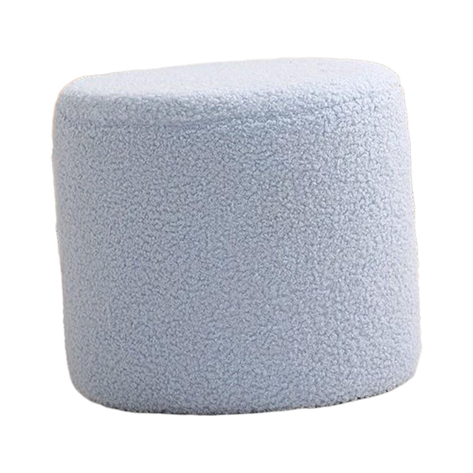 Round Ottoman Foot Rest Stool Footstool Bench Seat Chair Small Cylinder Stool Sofa Tea Stool for Office, Bedroom, Nursery, Apartment blue