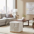 thumbnail image 2 of Aria Home Upholstered Foot Stool 17", Decorative Ottoman Accent Seat for Bedroom, Cream, 2 of 8