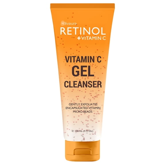 Retinol and Vitamin C Daily Facial Cleanser, Brightening Face Wash for Fine Lines and Uneven Texture, 4 oz