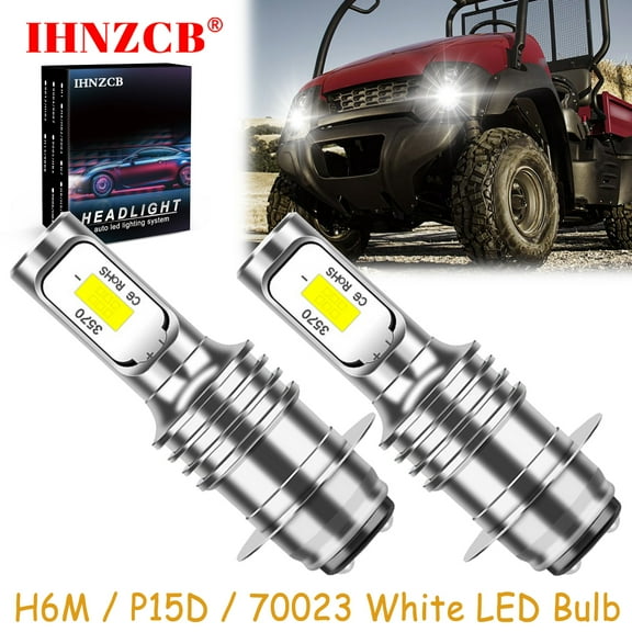 IHNZCB for Kawasaki Mule 600 610 3000 3010 Atv Super Bright Led Headlights Bulb,H6m P15d 70023,C37