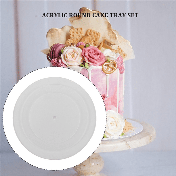 Qtmnekly Acrylic Round Cake Discs Set,Buttercream Tiered Cake