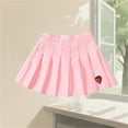 thumbnail image 4 of Posijego Girls Pleated Skirts Embroidered Strawberry High Waisted Skirt School Uniform Skirts for Little Girls, 4 of 5
