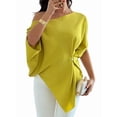 thumbnail image 3 of Women's Off Shoulder Asymmetrical Tops Dressy Dolman Sleeve Ruched Going Out Blouse Dress Top Matcha Green L, 3 of 9