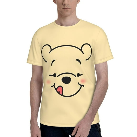 Winnie The Pooh Men's T Shirts Cartoon Graphic Short Sleeve Tees Novelty Casual Unisex Adults Tee Shirt Tops