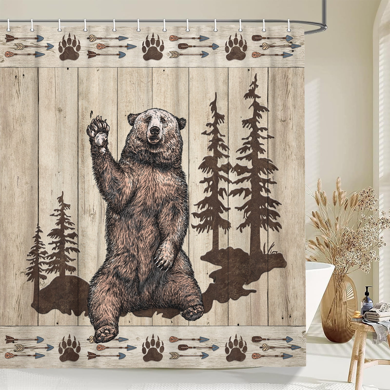 Bear shower curtain discount
