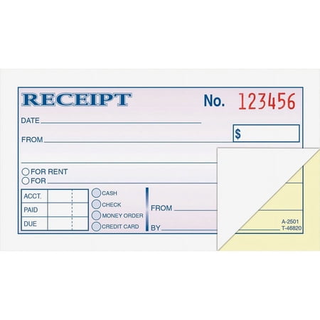 Adams Money/rent Receipt Books - 50 Sheet(s) - Tape Bound - 2 Part - 2.75" x 5.37" Form Size - White - Assorted Sheet(s) - 1 Each | Bundle of 5 Each
