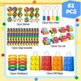 thumbnail image 4 of Building Block Birthday Party Favors,62 Pcs Building Blocks Party Favors Set- Building Block Favor Bags,Building Block Birthday Party Keychains Slap Bracelets etc Building Block Themed Party Favors, 4 of 8
