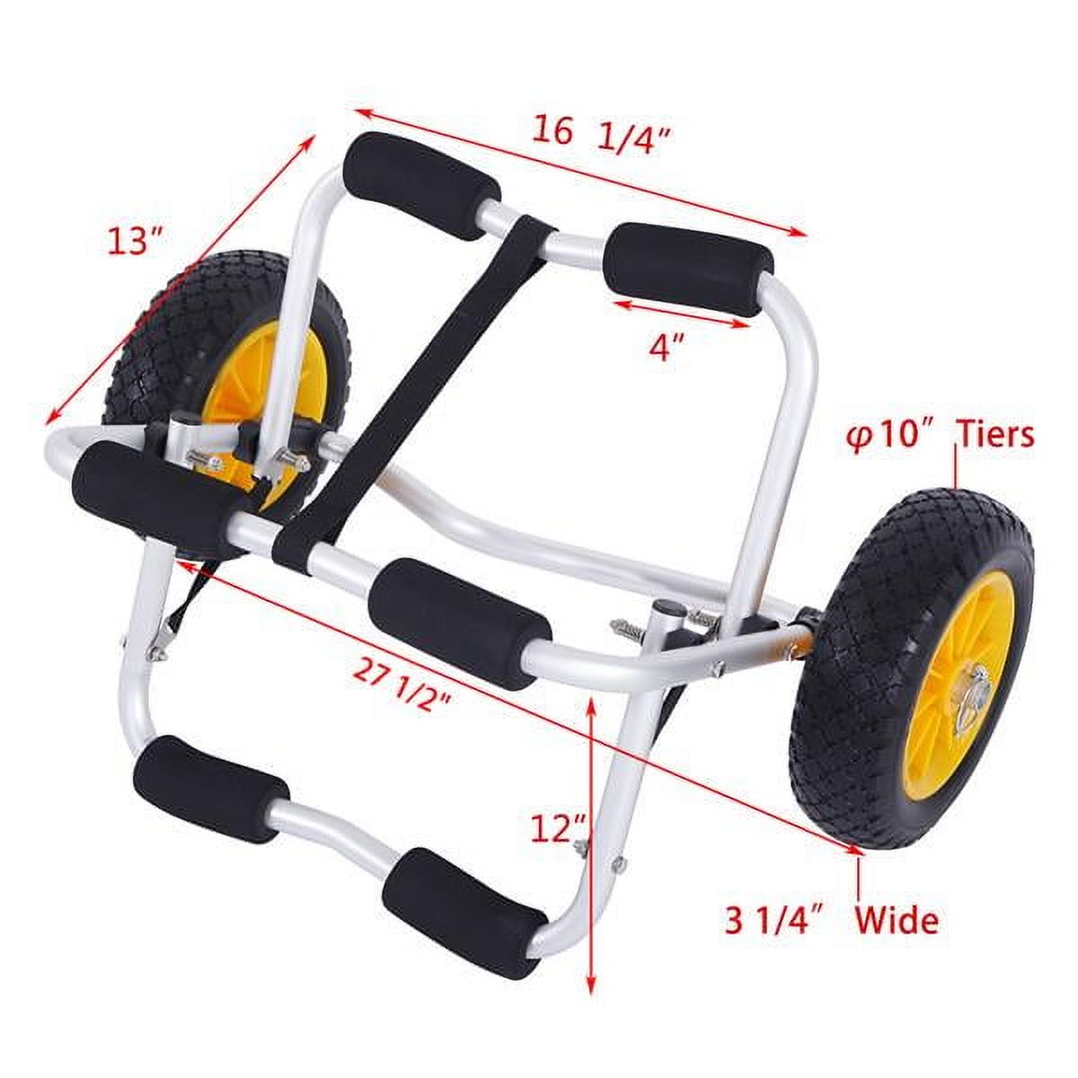 Kayak Cart Canoe Dolly Fishing Kayak Accessories Carrier Foldable Paddle Board Trolley Boat Trailer Transport with NO-Flat