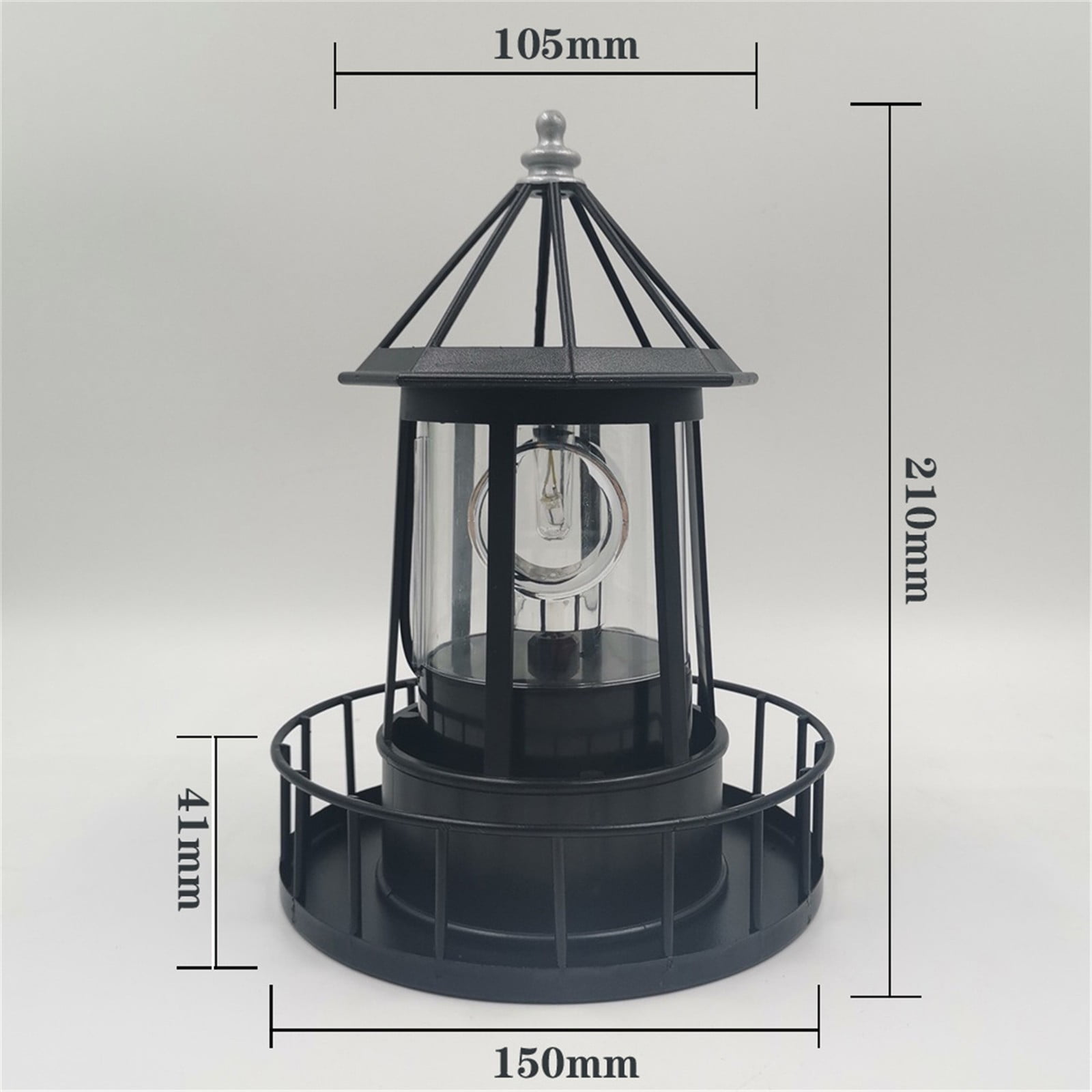Solar Lighthouse, Rotating Outdoor Waterproof Light Beacons, 360 Degree Rotating Lamp Beacons for Lawn/Patio/Pond Decor, Red