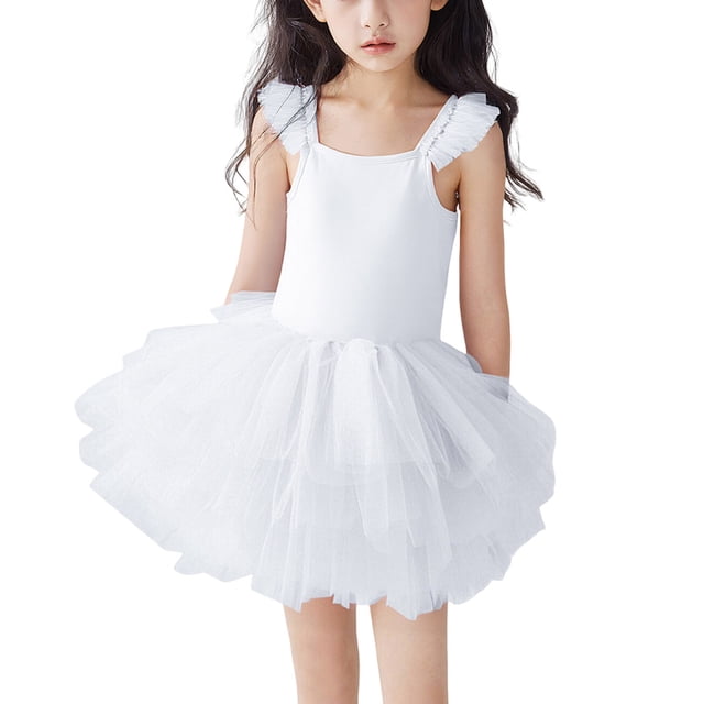 Robe de Ballet pour Fille 2-6 Ans Mode Professionnelle Enfants Robe de Fête Dansante Costume de Performance Robe de Princesse Robe de Mariage