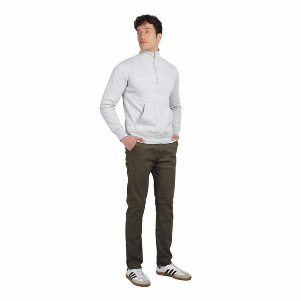 PANTALON SLIM GABARDINA HOMBRE VERDE MILITAR