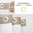 thumbnail image 5 of Brown Wood Grain No Hook Shower Curtain Waterproof, Bathroom Curtains with Snap in Liners and See Through Top Window, Ombre Rustic Retro Wooden Plank Hotel Style Bathtub Curtains Shower 72"Wx96"L, 5 of 8