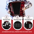 thumbnail image 3 of Rowadtim 22 Keys Accordion, 8 Bass Student Piano Accordions Suitable for Beginners and Students; Lightweight and Portable,  with  Backpack and Adjustable Straps (Red), 3 of 6