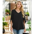 thumbnail image 3 of Weardear Women Summer Tops Dressy Casual Tops 2024 Fashion Business Office Chiffon Blosue Shirts V Neck Lady Work Outfits, 3 of 6