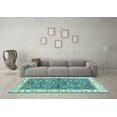thumbnail image 3 of Ahgly Company Indoor Rectangle Abstract Turquoise Blue Modern Area Rugs, 5' x 8', 3 of 4