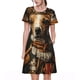 thumbnail image 1 of Easygdp Modern Cute Dog para Vestido Transpirable de Mujer, Vestido Suelto de Manga Corta con Pliegues y Bolsillos para el Verano, 1 of 6