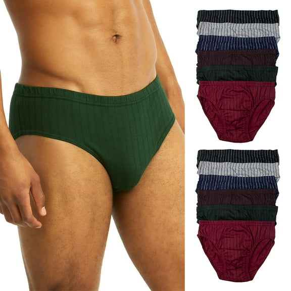 12 Lot Men Bikinis Briefs Underwear 100% Cotton Stripe Knocker Size XLarge 40-42