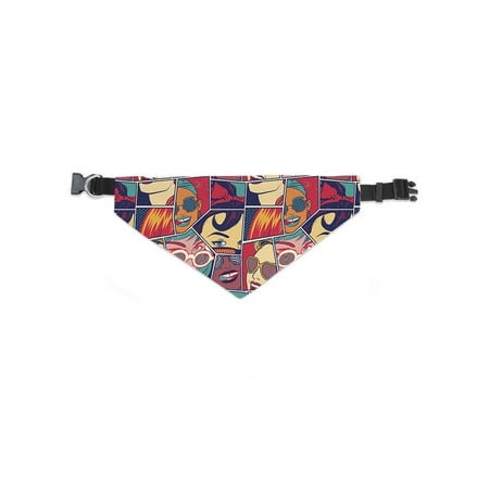 Comic Style Women Pattern Bandana -Image by Shutterstock, Large