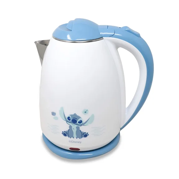 Tetera Eléctrica Disney Stitch ST-180 Acero Inoxidable 1.8 Litros, Luz LED, Base Giratoria 360°, Apagado Automático y Protección Contra Ebullición, Ideal para Té y Café, Diseño Oficial Disney.