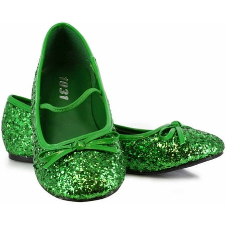 Green Sparkle Flat Shoes Girls' Child Halloween Costume Accessory