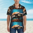 thumbnail image 2 of Bingfone Men's Short Sleeve Button Down Shirts Hawaiian Realistic Turtle Printed Beach Shirt, 2 of 7