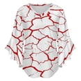 thumbnail image 5 of Red Cracks White Background Texture Women's V-Neck Blouse With 3/4 Ruffled Bell Sleeves Casual Top Ladies Blouses, 5 of 7